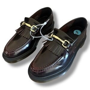 Dr. Martens Adrian Snaffle Loafers USW 6 M5 UK 4 EU‎ 37 Burgundy Gold Accents